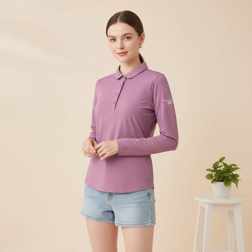 Greyson Scarlett Long Sleeve Polo Women's M Rose Quartz NWT Youth on Course